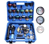 FreeTec 28pz Tester Pressione Radiatore, Universale Tester Impianto Raffreddamento con Kit Spurgo Liquido Refrigerante, Prova Pressione Radiatore Ricarica a Vuoto per Acqua Raffreddamento Auto