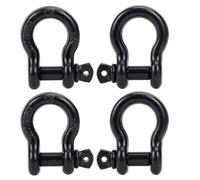 FreeTec 4 Pezzi Grillo Traino, 3/4" 4,75t Arco Acciaio Grilli con Perno, Grande Grillo Sollevamento Traino Grilli Fuoristrada Recupero 4x4 per Catena Cinghia Auto Camion (Nero)