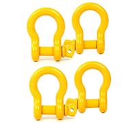FreeTec 4 Pezzi Grillo Traino, 3/4" 4,75t Arco Acciaio Grilli con Perno, Grande Grillo Sollevamento Traino Grilli Fuoristrada Recupero 4x4 per Catena Cinghia Auto Camion (Giallo)