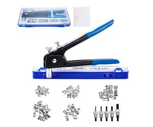 FreeTec 86Pz Rivettatrice per Inserti Filettati, M3 M4 M5 M6 M8 Kit Rivettatrice Manuale Dadi Filettati, Pinza Pistola Rivetti Filettati con Mandrini per Riparazione Mobili Rimorchio Auto Telaio Tubi
