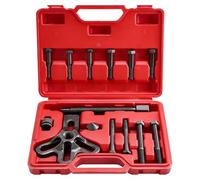 FreeTec Estrattore universale per volante, 13 pezzi, 2/3 bracci, 75-105 mm, estrattore per volante, albero motore, pulegge, set di estrattori Harmonic Balancer (rosso)
