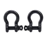 FreeTec Grillo Traino 4x4, 3/4" 4,75t Arco Acciaio Grilli con Perno, 2 Pezzi Grande Grillo Sollevamento Traino Grilli Fuoristrada Recupero per Catena Cinghia Auto Camion (Nero)