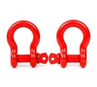 FreeTec Grillo Traino 4x4, 3/4" 4,75t Arco Acciaio Grilli con Perno, 2 Pezzi Grande Grillo Sollevamento Traino Grilli Fuoristrada Recupero per Catena Cinghia Auto Camion (Rosso)