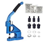 FreeTec Occhielli Macchina a Pressione, Occhiellatrice Manuale Con 3 Matrici (6/10/12mm) e 1500 Occhiello per Teloni Tessuti Vestiti Cinture Borse