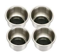 FreeTec - Set di 4 portabicchieri in acciaio inossidabile con foro di drenaggio per barca, camper e RV