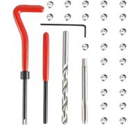 FreeTec Set di attrezzi per riparazione filettatura M6 x 1 mm, filetti riportati Helicoil, 30 pezzi