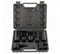 FreeTec Set di chiavi a bussola per sonde lambda, 7 pezzi, 22 mm, 27 mm, 29 mm, per lo smontaggio di sonde lambda auto (nero)