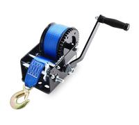 FreeTec Verricello manuale da 3500 lbs | Cinghia di sollevamento in poliestere da 10 m (50 mm) | Cambio a 2 marce per barche e camion