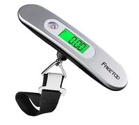 FREETOO Bilancia Digitale Pesa Valigia Bilancia Digitale pesa 50kg/110lb, Bagaglio Valigie con Display LCD Retroilluminato per Viaggi/Famiglie Grigio