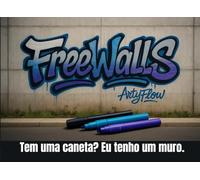 FreeWalls - Livro de grafite para criar: muros, caminhões e cenários urbanos para personalizar: Um caderno de expressão livre com fundos urbanos ... criativas, livres e sem regras pré-definidas.