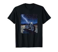 Freeway fresco con moto per gli amanti della notte e delle stelle Maglietta