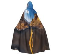 Freeway Highway Road in The Desert - Mantello per adulti con cappuccio, per feste di Halloween, elegante motivo zucca, costume per cosplay, colore: nero