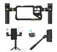 Freewell Gabbia Genius senza attrezzi per smartphone multifunzionale - Installazione rapida, maniglie per treppiedi e monopiedi, telecomando Bluetooth per iPhone 15 Pro Max