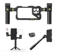 Freewell Genius Rig Cage per iPhone 16 Pro - Installazione senza attrezzi, impugnature multifunzionali per treppiede e monopiede, telecomando Bluetooth