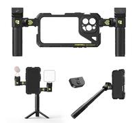 Freewell Genius Rig Cage per iPhone 16 Pro Max - Installazione senza attrezzi, maniglie multifunzionali per treppiede e monopiede, telecomando Bluetooth
