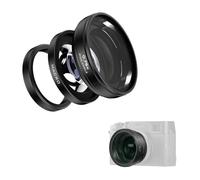 Freewell obiettivo grandangolare e macro 2 in 1 compatibile con Fuji X100VI/X100V - Design versatile, ingrandimento migliorato-Nero