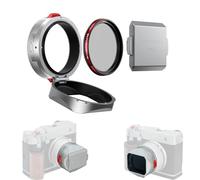 Freewell The Real Lens Hood - CPL/Mist Filter, Flipable, Touchless Funzionamento per Fuji GFX100RF (Argento)