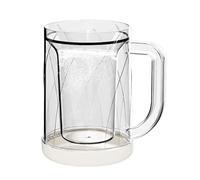 Freezable Beer Mug, Ice Cooling Pint Glass, Double Wall Freezing Cup, Pet Construction, Interlayer Ice Chamber, Home Party Fridge Bar Use, 5.59x5.79x4.09 Inches, Clear, 1 Pack