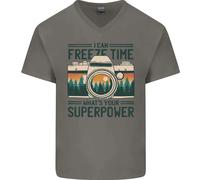 Freeze Time Fotografia Fotografo Maglietta In Cotone A V Per Uomo