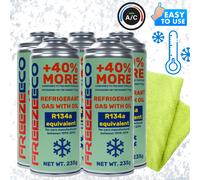 FreezeEco 5x 2-in-1 refrigerante di ricambio R12/R134a A/C + kit in microfibra