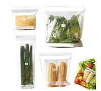 Freezer Bags, 85Pcs Reusable Sealed Food Grade Fresh Keeping Bags with 4 Size, Refrigerator Storage for Fruit Vegetable Kitchen (Long+Small+Medium+Large)