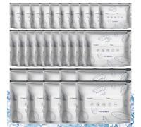 Freezer Bags - Reusable Leakproof Zipper | Reusable Sealable Food Storage Freezer Bags In 3 Sizes With Labels, Ideal For Kitchen, Refrigerator, Pantry, Camping, Bread, Sandwiches, Meat, And Fruit