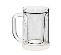 Freezer Cups - Insulated Double Wall Glass Beer Mugs, Freezable Frosted Pint Glasses | Clear Ice with Interlayer Design for Fridge Coffee Cooler, Cold Drinking Mugs Home Party Kitchen Outdoor Bar Beve
