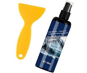 Freezer defrosting agent, strumento per lo sbrinamento del congelatore, detergente per scioglimento rapido del ghiaccio, spray sbrinante da 100 ml per frigorifero con raschietto dedicato, rimozione