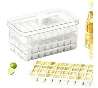 Freezer Ice Bin With Lid - 3-Tier Press-Type Icy Mold Maker, 96-Grid Cube