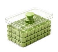 Freezer Ice Bin with Lid - 3-Tier Press-Type Icy Mold Maker 96-Grid with Lid and Bin - Beverage Ice Tray - for Home Kitchen Apartment Dormitory Camping Party Beverage Coffee Cocktails