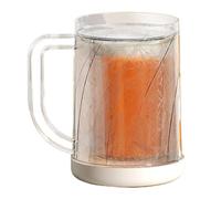 Freezer Mugs Glass Set - Freezing Beer Cup, Frosty Ice Coffee Pint Glass, Freezable Beer Ģlass With Handle, Drink Chilling Mug Set for Cold Refreshing Beverages, Keeps B́eer Coffee Soft Drinks Ice Col