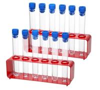 Frefgikty 1 set di provette da 15 x 100 mm con rack provette trasparenti con tappi e 6 fori supporto rack infermiera decorazione festa