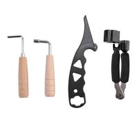 Frefgikty 1 set di strumenti per chitarra con chiave esagonale in metallo, multifunzione, avvolgicorde per chitarra, colore nero