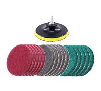 Frefgikty 16 panni abrasivi da 12,7 cm, 3 colori diversi, kit di pulizia per trapano, spazzole abrasive di ricambio, 1 gancio per la pulizia della casa
