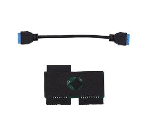 Frefgikty 3.0 19Pin 1 a 2 intestazione di prolunga nero USB HUB di collegamento con adozione di chip e modulare e scheda di espansione