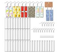 Frefgikty 50Pcs sublimazione vuoto orecchini rettangolari, trasferimento di orecchino pendente con sacchetti per orecchini, fai da te sublimazione