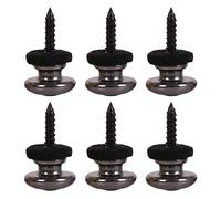 Frefgikty 6 pezzi testa funghi chitarra cinghia pulsanti chiusura cromo (nero)