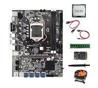 Frefgikty B75 BTC Mining Scheda Madre 8XUSB3.0+G630 CPU+DDR3 4GB RAM+128G SSD+Ventilatore+ SATA+ Interruttore+Grasso Termico