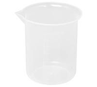 Frefgikty Bicchiere graduato in plastica trasparente da laboratorio da cucina, misurino spesso con tappo, 200 ml, 2 pezzi