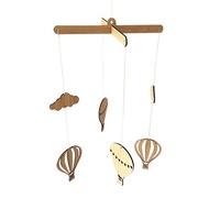 Frefgikty Carillon a in legno con mongolfiera appeso ornamenti da parete per lettino per bambini campana INS stile nordico decorazione camera dei bambini vivaio puntelli foto