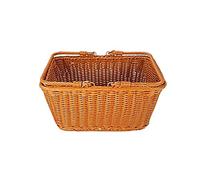 Frefgikty Cesto da picnic portatile in rattan sintetico resistente, realizzato a mano, cestino per la spesa in rattan intrecciato