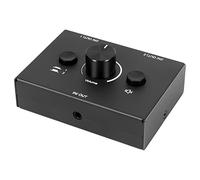 Frefgikty Commutatore audio da 3,5 mm, 2 ingressi 1 uscita/1 ingresso 2 uscite audio splitter switcher, scatola di commutazione audio, pulsante mute one-key