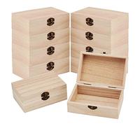 Frefgikty Confezione da 10 scatole di legno con coperchio incernierato e chiusura, piccola scatola di legno resistente, facile da decorare, elegante per , gioielli, 15,2 x 10 x 5,8 cm