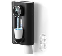 Frefgikty Dispenser per collutorio per bagno, 540 ml, erogatore automatico touchless, con tazze magnetiche, nero