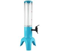 Frefgikty Erogatore di birra a torre da 1,5 l, facile da pulire, rubinetto integrato con tubo per ghiaccio, erogatore trasparente per bevande, blu