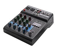 Frefgikty Mixer Audio Portatile Professionale 4 Canali Bluetooth Mixer DJ Console con Effetto Riverbero per Karaoke USB Live Stage KTV