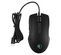 Frefgikty Mouse USB C Tipo C Mouse ergonomico cablato Mouse da gioco RGB Mouse ottico