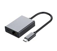 Frefgikty Per TV 4K USB Dock Adapter USB C Ethernet USB C a Ethernet Adattatore Plug and Play Supporto PD Charging, facile da usare durevole