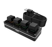 Frefgikty RGB 4 tastiera personalizzata manopola macro gaming programmabile tastiera meccanica hot swap per disegno Photoshop - nero