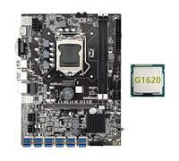 Frefgikty Scheda madre B75 ETH Mining 12 PCIE a USB con CPU G1620 LGA1155 Supporto MSATA 2XDDR3 B75 USB BTC scheda madre